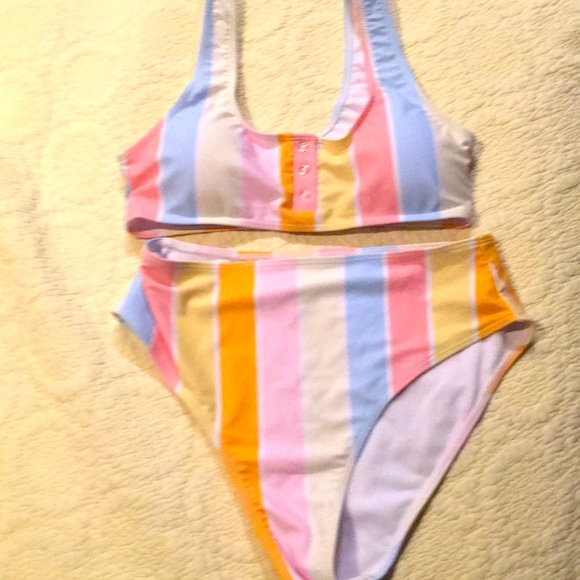 Pink Lily Other - Pink Lily small multicolored striped bikini. Like new